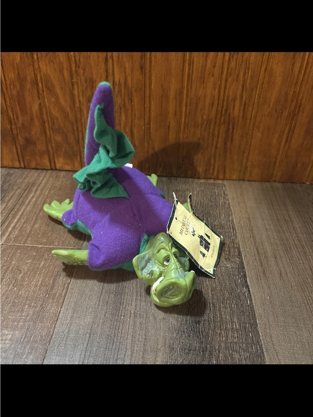 Vtg Russ Kathleen Kelly Snortz Medieval Court Dragon Resin Bean Bag Doll